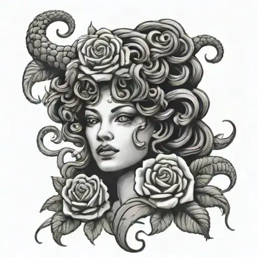 Medusa With Roses Blooming
