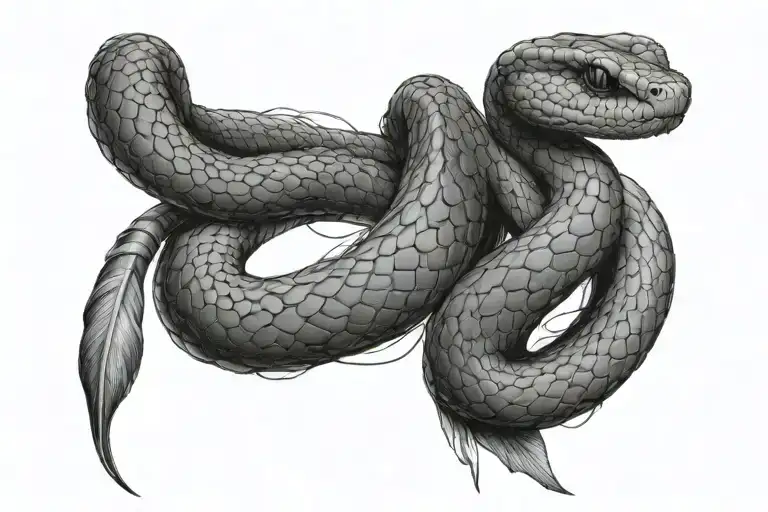 Snake Wrapped Around Bob Wire Wrapped Around Shoulders