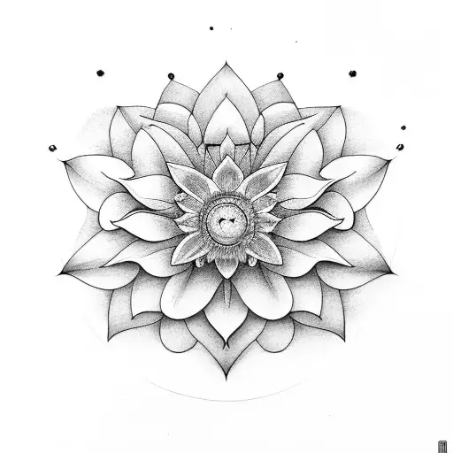 Side View Lotus Flower Overlaying An Enso Circle