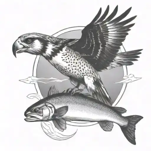 Osprey Catching A Rainbow Trout In The Canadian Wilderness