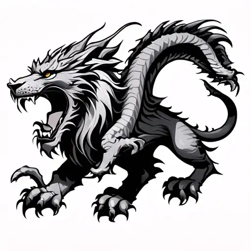 Dragon And Lion Roaring