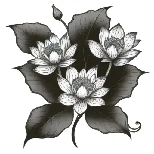 Web With Lotus Flowers