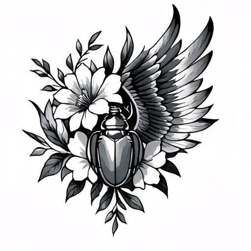 Egyptian Scarab Wing Flowers