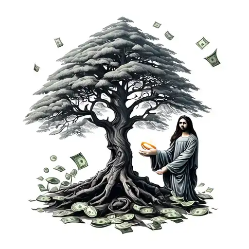Money Tree And God Holding