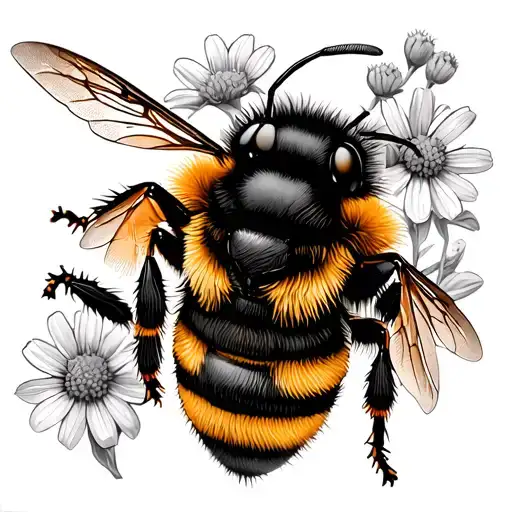 Rusty Patch Bumble Bee With Native Wildflowers Blooming