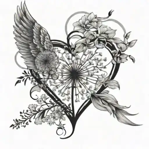 Heart Dandelion Infinity Wings