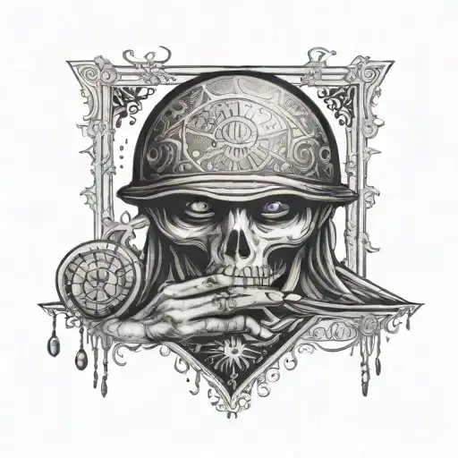 Psychic Reading A Crystal Ball Woith A Ouija Bandana Covering Face