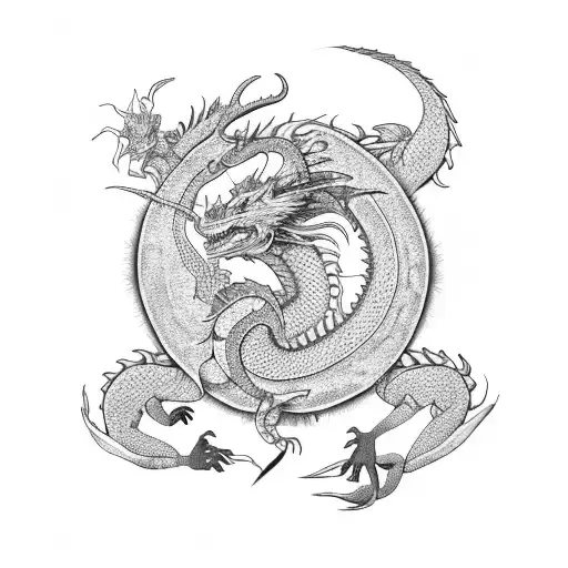 Dragon With Capricorn Aires Leo Cancer Scorpio Zodiac Symbols