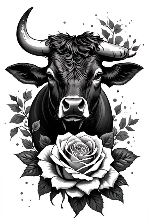 Bull And Roses