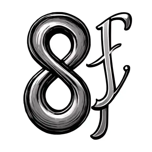 Number 8 And Infinity Symbol With Letters H And J