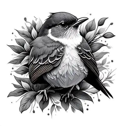 Fine Line Robin Bird