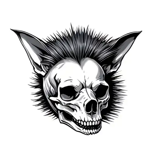 Dog Skull With A Mohawk
