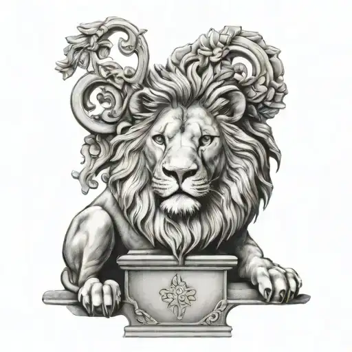 Lion And Oscar Statuette