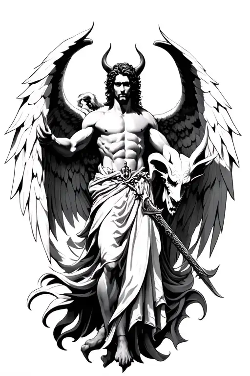 Gothic Archangel Michael Slaying Devil