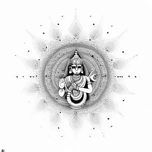 Sanskrit Quote From The Bhagavad Gita With Intricate Geometric Patterns