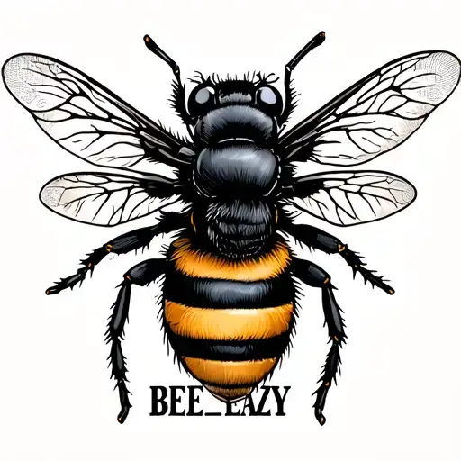 Memorial Tattoo That Says Bee Eazy With A Bee Surrounded