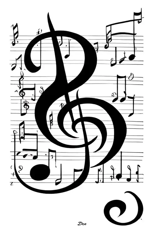 The Last Name De Dios On A Music Staff As Its Stem