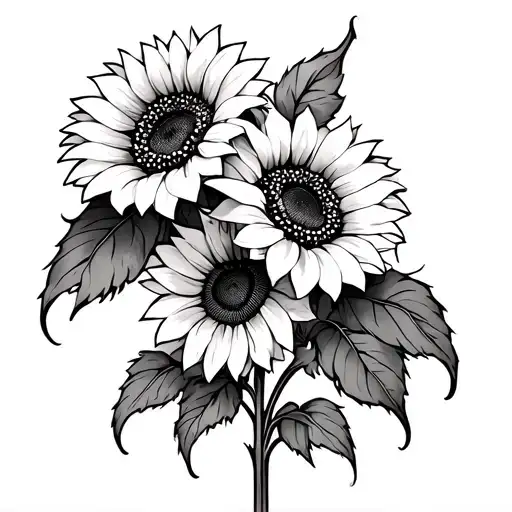 Sleeve With 3 Sunflowers And Fillagree Background