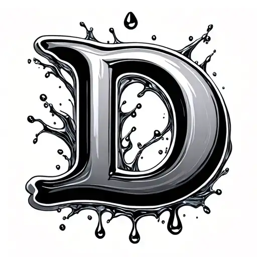 D Letter And Water Drop Falling