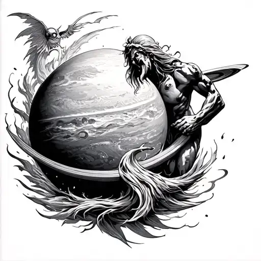 Annubis Grabbing The Neptune Planet