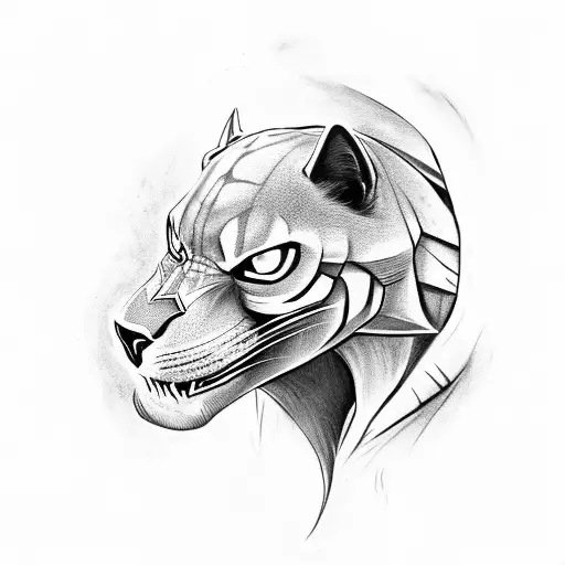 Skeleton Black Panther Red Eyes Dragon