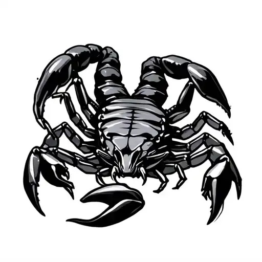 Scorpion That The Sting Down Behind The Ear And The Body Is Directed Towards The Face