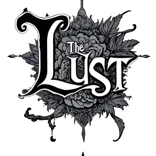 The Word Lust Composed Of Images Portraying The Sin