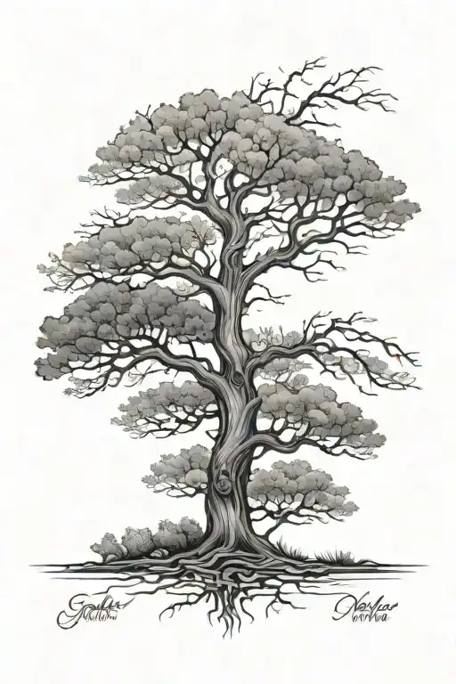 Tree With Family Names Incorporated