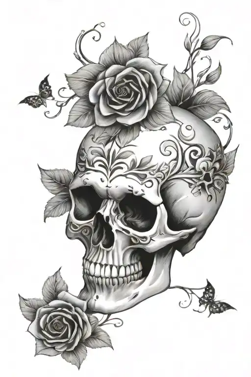 Skull Floral Gothic Inspired