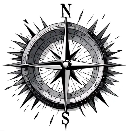 Compass Pointing To The North Star
