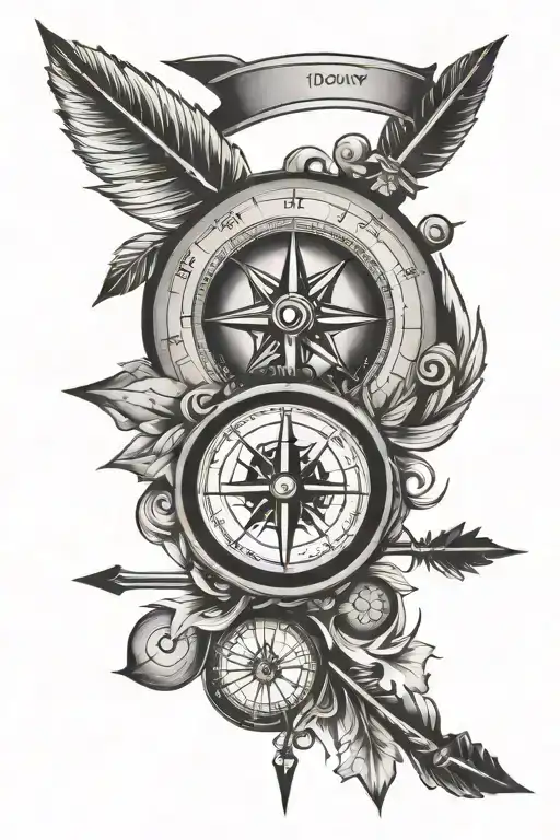 Compass And Traditional Arrows