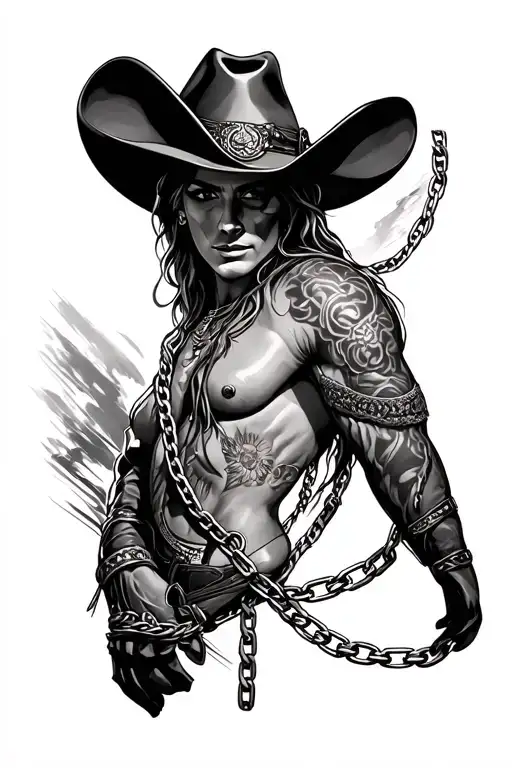 Western Leather And Chain Full Sleeve