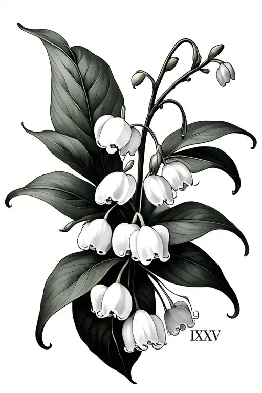 Lily Of The Valley Vine With The Roman Numerals Xxxi-v-liiix-iii-xxv
