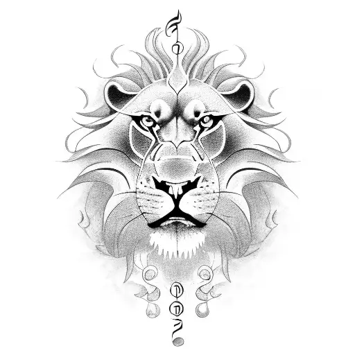 A Fire-breathing Lion With Musical Notes