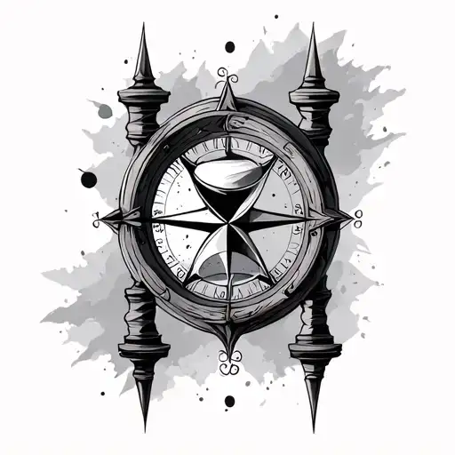 Hourglass And Compass