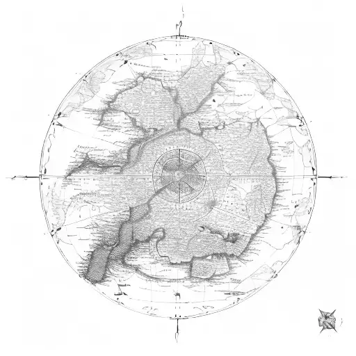 A Map Of The Mainschleife By Volkach In Style Of A Pirate Treasure Map