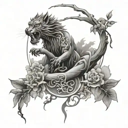 Art Martial Arts Symbols Et Nature Scene