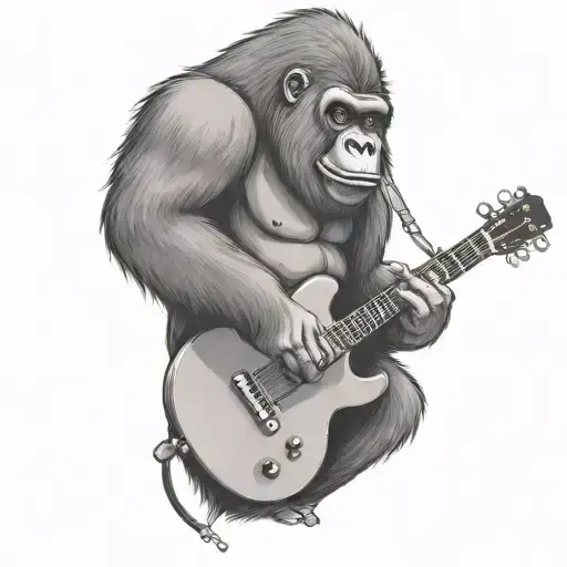 Gorilla Playing A Guitar
