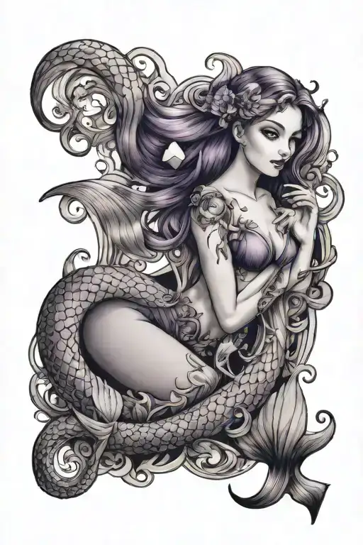 Purple Gem And Mermaid