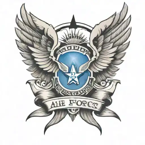Air Force Wings Insignia Combined With Alcoholics Anonymous Symbol