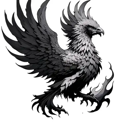 Phoenix Rising From Flames