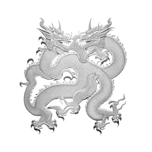 A Circuit Board Pattern Forming The Silhouette Of A Dragon