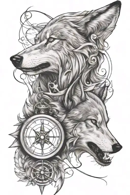Wolf And Compass