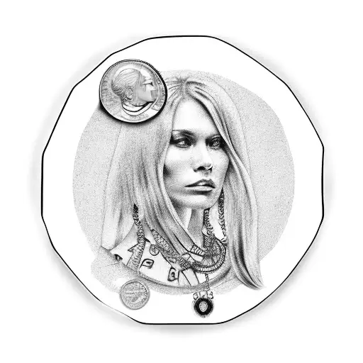 50P Coin And A Necklace