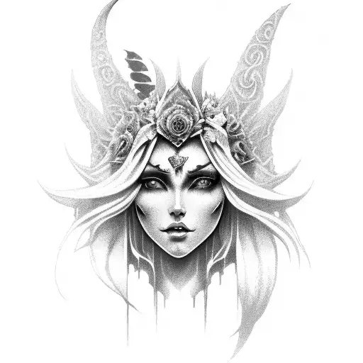 Moon Sword Flower Fantasy Dark Elf