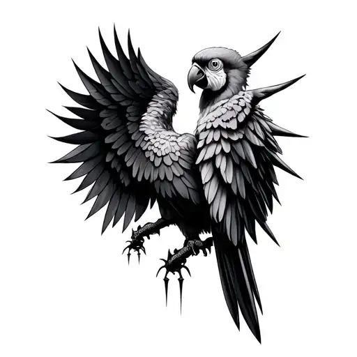 Parrot Wings Gothic With Spikes