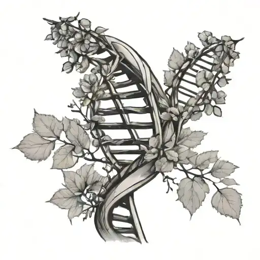 Dna Helix Wraped With A Tree Branch