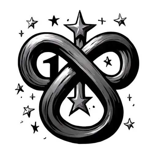Infinity Symbol With Number 14 And Stars
