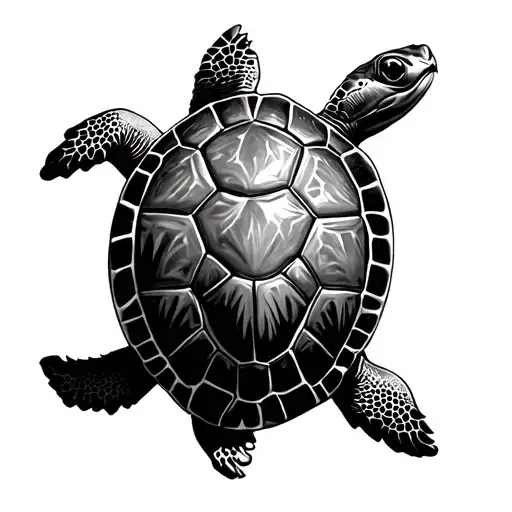 Turtle Sketch For Black Skin