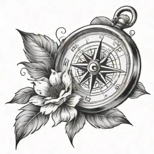 Compass With Flower